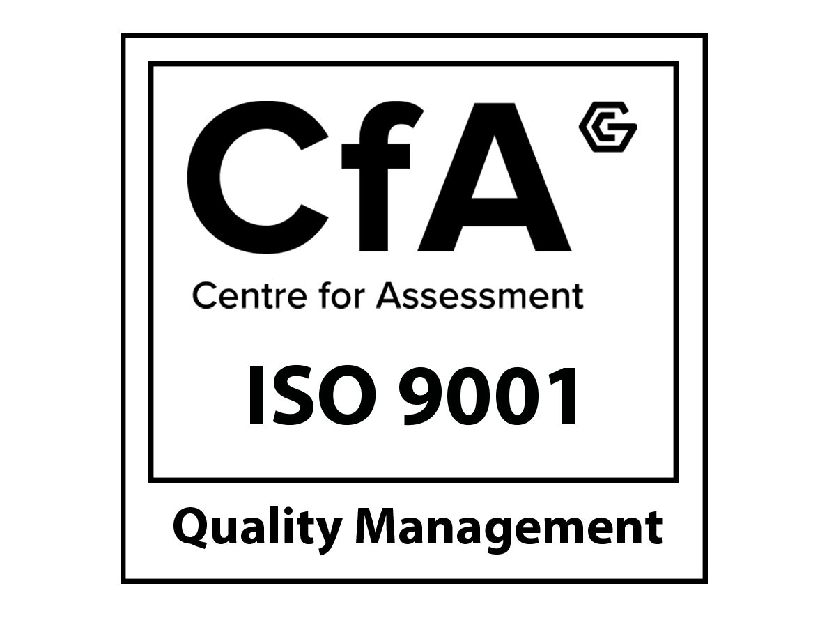 CfA Cert Logo Mono ISO 9001